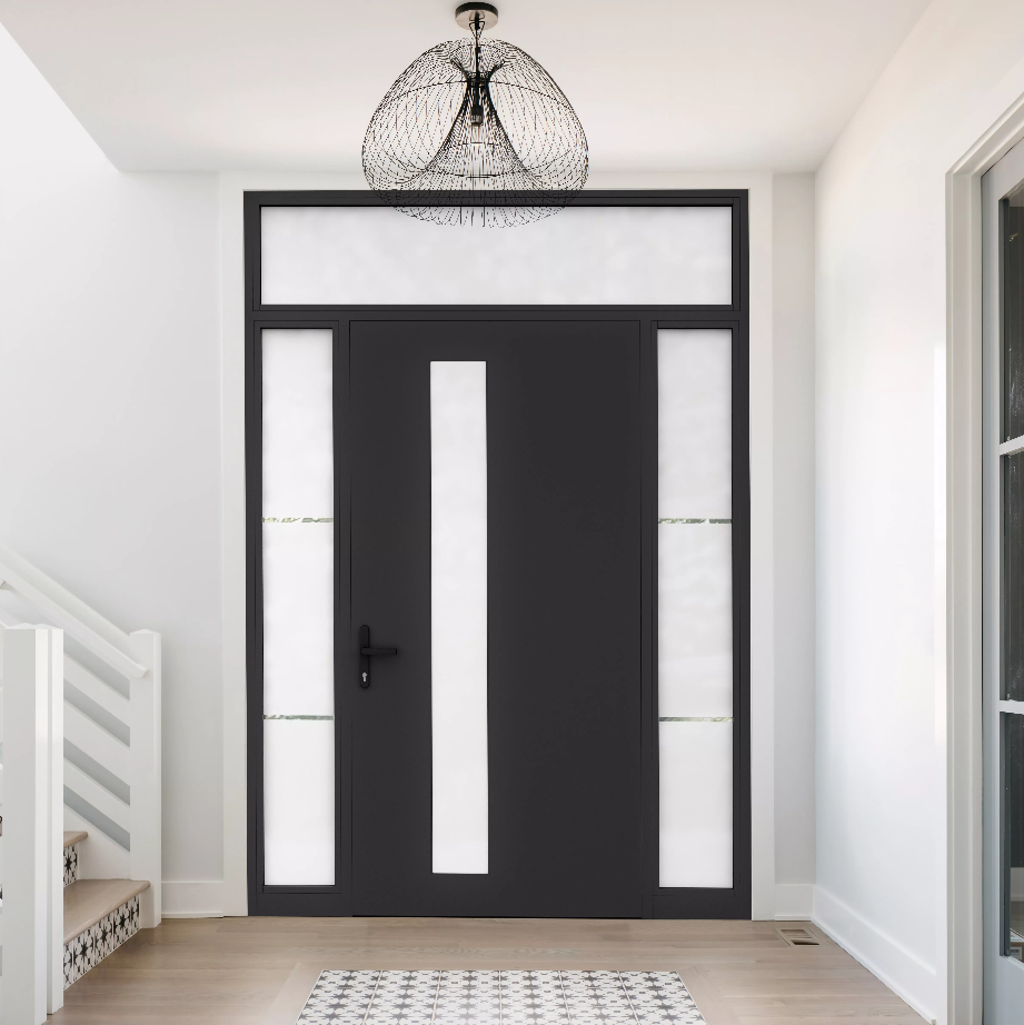 Haustür modern groß-zeitlos- mit Glaselementen- 4 Elemente WERU